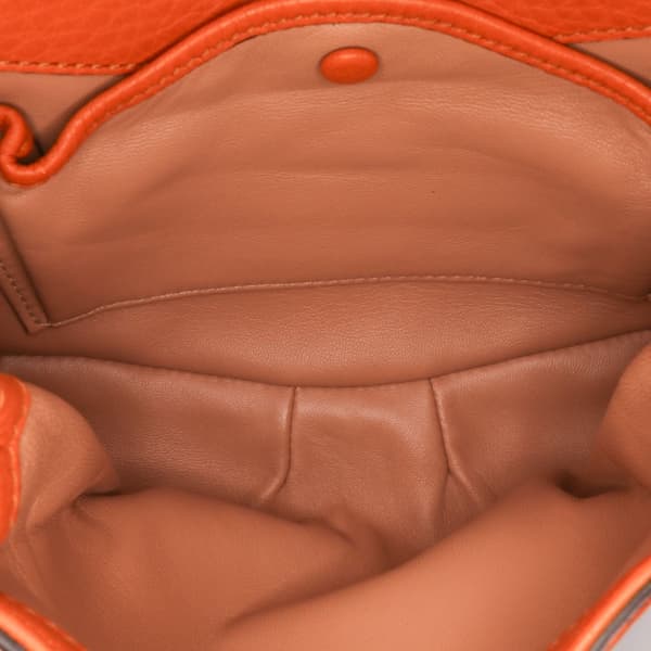 Pre-owned Gucci Small Leather Bamboo Nouveau Fringe Crossbody Orange