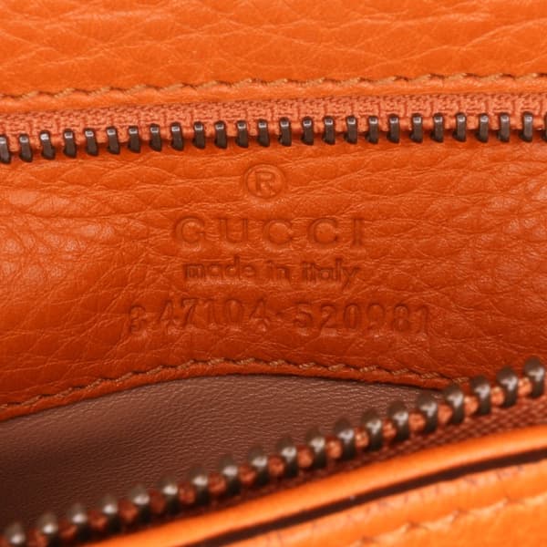 Pre-owned Gucci Small Leather Bamboo Nouveau Fringe Crossbody Orange