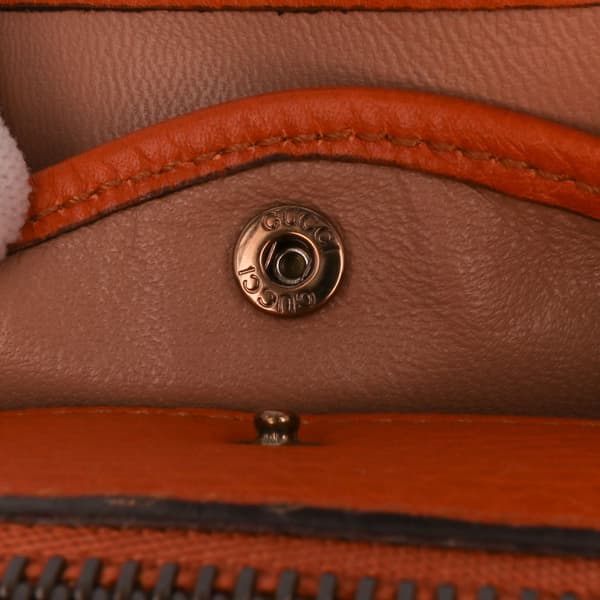 Pre-owned Gucci Small Leather Bamboo Nouveau Fringe Crossbody Orange