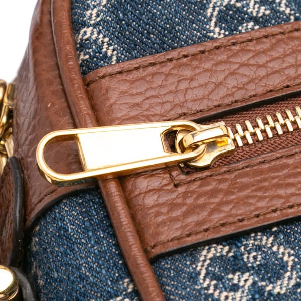 Pre-owned Gucci Mini GG Denim Ophidia Crossbody Blue
