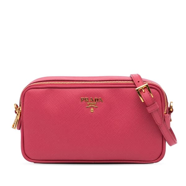 Pre-owned Prada Mini Saffiano Camera Bag Pink