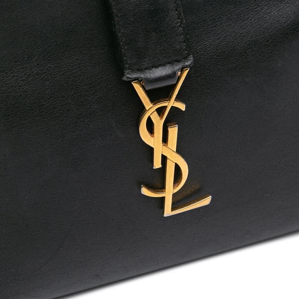 Pre-owned Saint Laurent Toy Leather Monogram Cabas Black