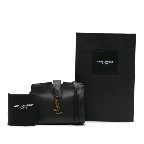 Pre-owned Saint Laurent Toy Leather Monogram Cabas Black
