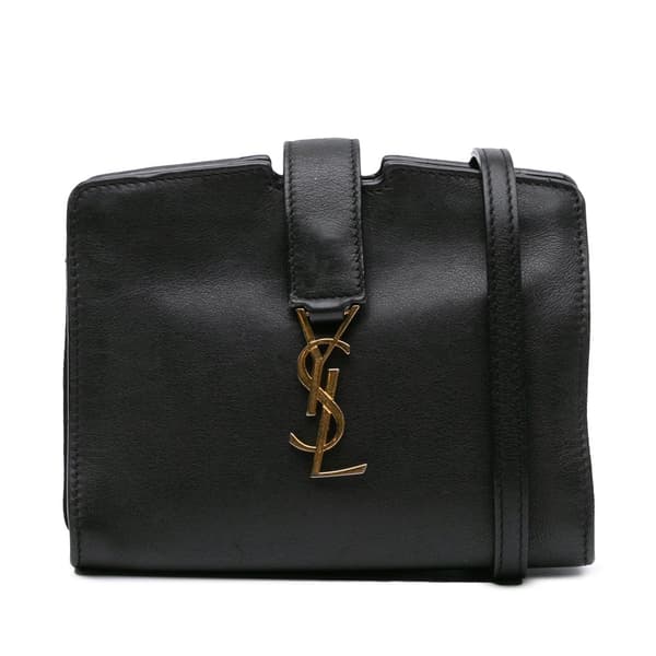 Pre-owned Saint Laurent Toy Leather Monogram Cabas Black