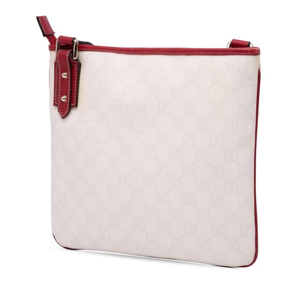 Pre-owned Gucci GG Supreme Bird Tattoo Messenger Bag White