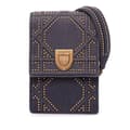 Miniatyrbild 1 av 10: Pre-owned Dior Studded Denim Vertical Diorama Crossbody Gray