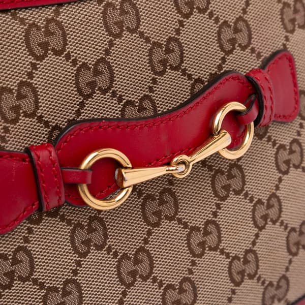 Pre-owned Gucci Medium GG Canvas Lady Web Crossbody Brown
