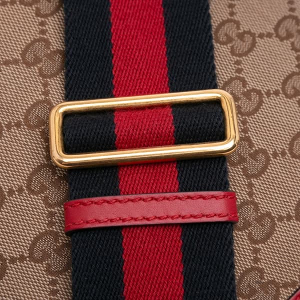 Pre-owned Gucci Medium GG Canvas Lady Web Crossbody Brown
