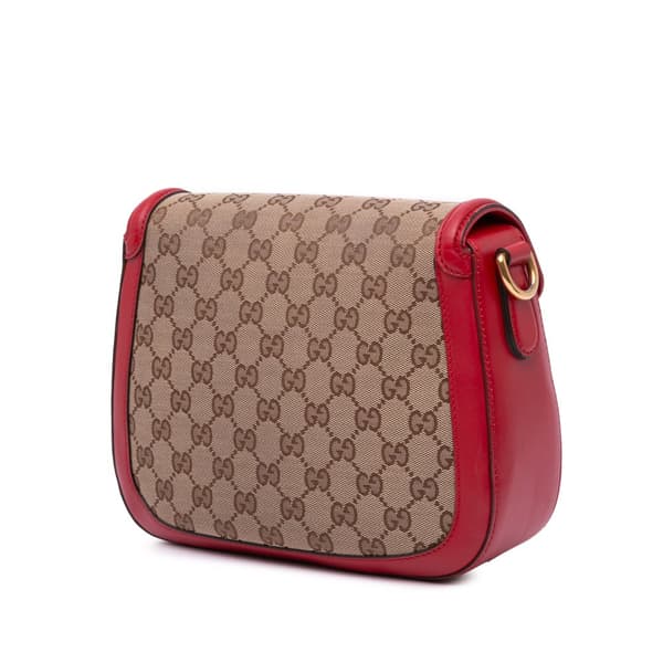 Pre-owned Gucci Medium GG Canvas Lady Web Crossbody Brown