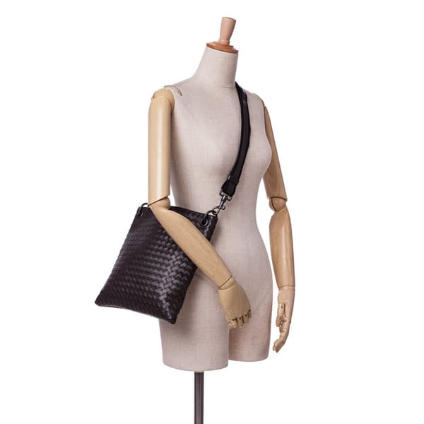 Pre-owned Bottega Veneta Nappa Intrecciato Crossbody Brown