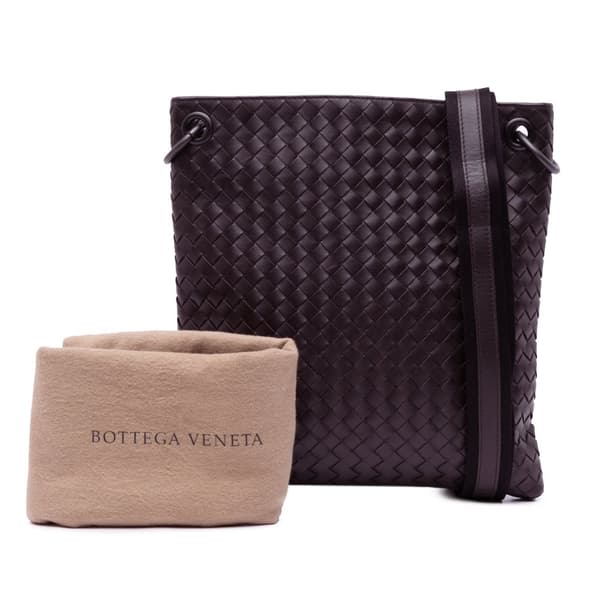 Pre-owned Bottega Veneta Nappa Intrecciato Crossbody Brown
