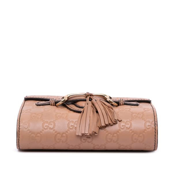 Pre-owned Gucci Mini Guccissima Emily Crossbody Brown