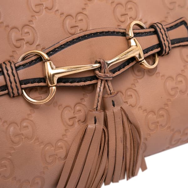 Pre-owned Gucci Mini Guccissima Emily Crossbody Brown