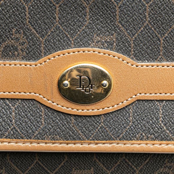 Pre-owned Dior Honeycomb Coated Canvas Crossbody Black