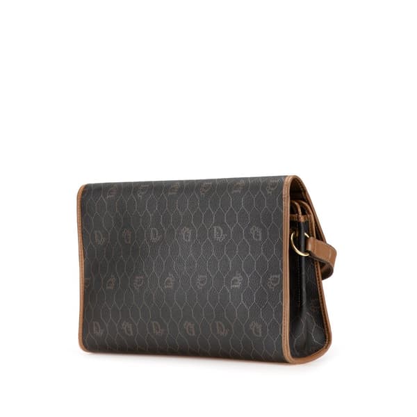 Pre-owned Dior Honeycomb Coated Canvas Crossbody Black