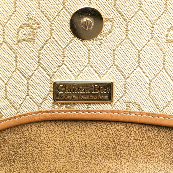 Pre-owned Dior Honeycomb Coated Canvas Crossbody Brown