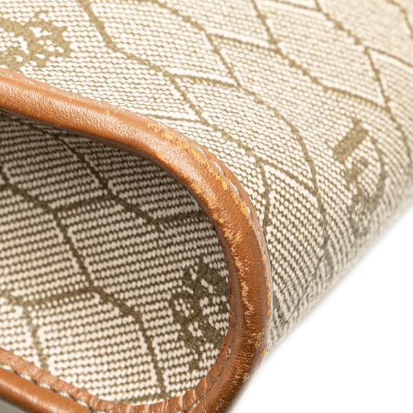 Pre-owned Dior Honeycomb Coated Canvas Crossbody Brown