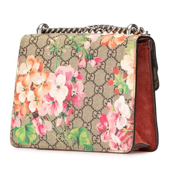 Pre-owned Gucci Mini GG Supreme Blooms Dionysus Crossbody Brown