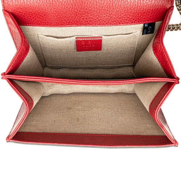 Pre-owned Gucci Small Dollar Calfskin Interlocking G Crossbody Red