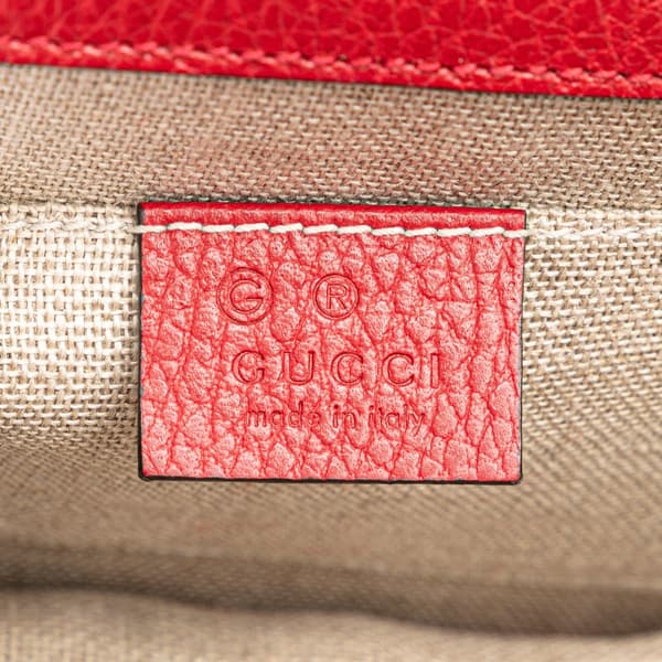 Pre-owned Gucci Small Dollar Calfskin Interlocking G Crossbody Red