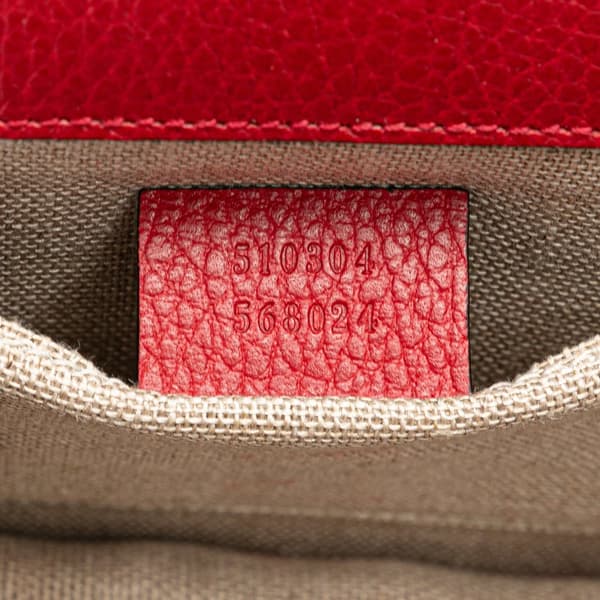 Pre-owned Gucci Small Dollar Calfskin Interlocking G Crossbody Red