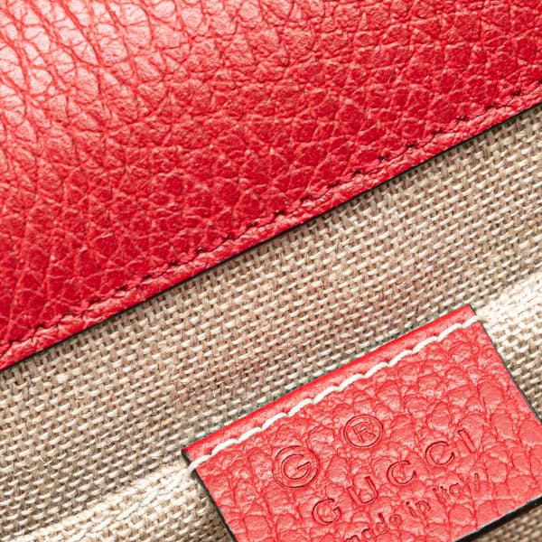Pre-owned Gucci Small Dollar Calfskin Interlocking G Crossbody Red