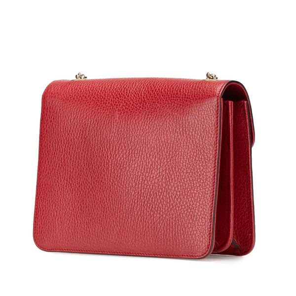 Pre-owned Gucci Small Dollar Calfskin Interlocking G Crossbody Red