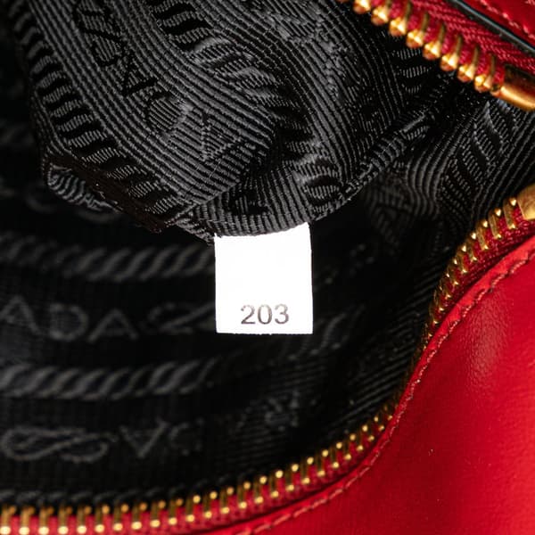 Pre-owned Prada Saffiano Pattina Chain Crossbody Red