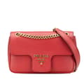 Miniatyrbillede 1 af 9: Pre-owned Prada Saffiano Pattina Chain Crossbody Red