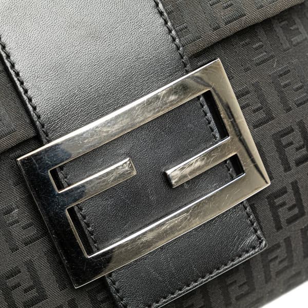 Pre-owned Fendi Zucchino Canvas Crossbody Black