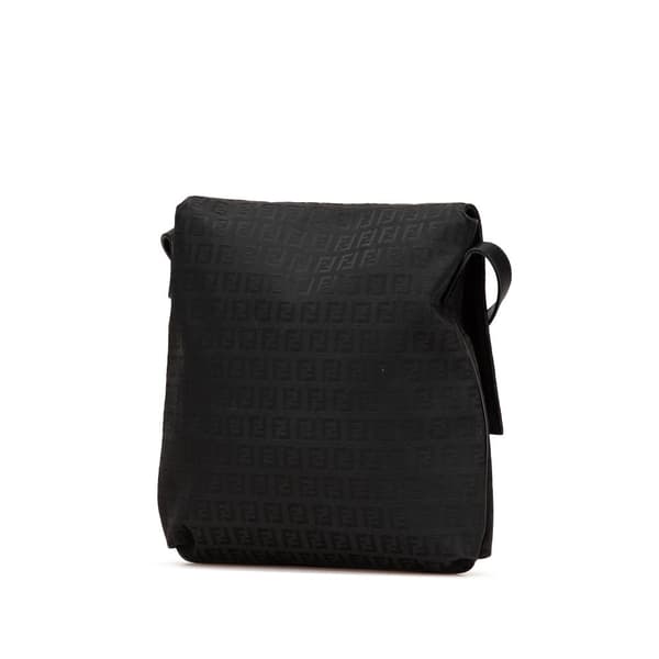 Pre-owned Fendi Zucchino Canvas Crossbody Black