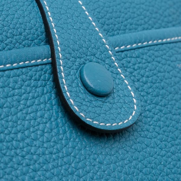 Pre-owned Hermès Clemence Evelyne III 33 Blue