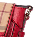 Miniatyrbild 6 av 10: Pre-owned Burberry Patent Leather and Haymarket Check Coated Canvas Maydown Crossbody Red