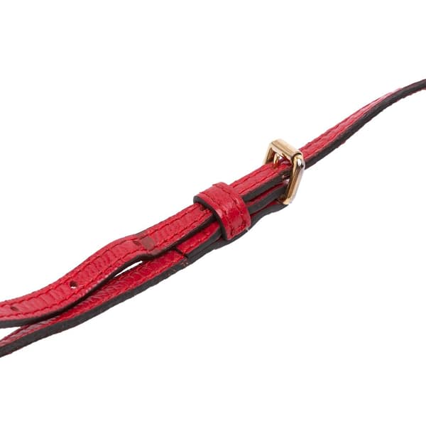 Pre-owned Burberry Patent Leather and Haymarket Check Coated Canvas Maydown Crossbody Red