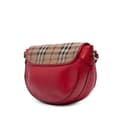 Miniatyrbild 2 av 10: Pre-owned Burberry Patent Leather and Haymarket Check Coated Canvas Maydown Crossbody Red