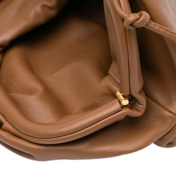 Pre-owned Bottega Veneta Lambskin The Mini Pouch Brown