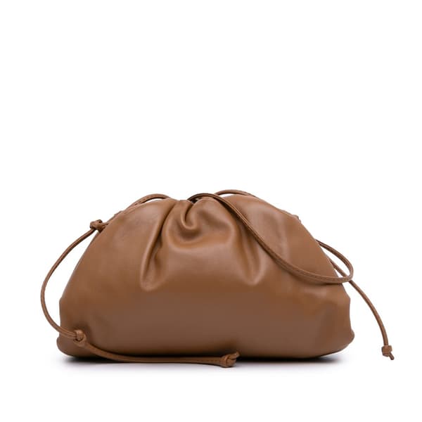 Pre-owned Bottega Veneta Lambskin The Mini Pouch Brown