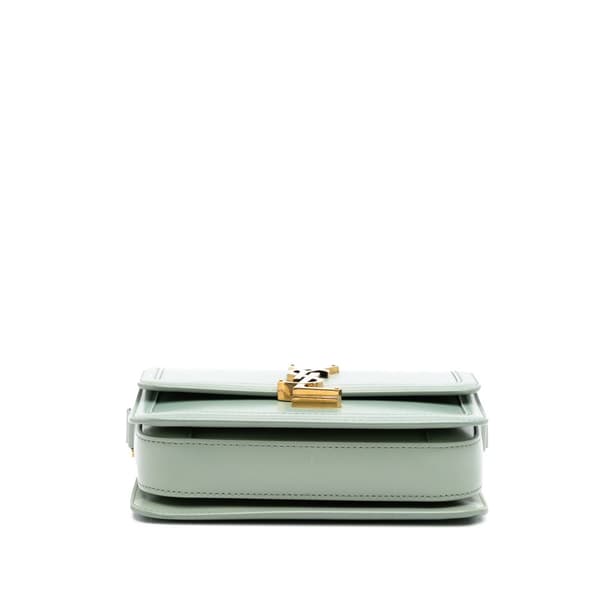 Pre-owned Saint Laurent Small Calfskin Solferino Satchel In Box Blue