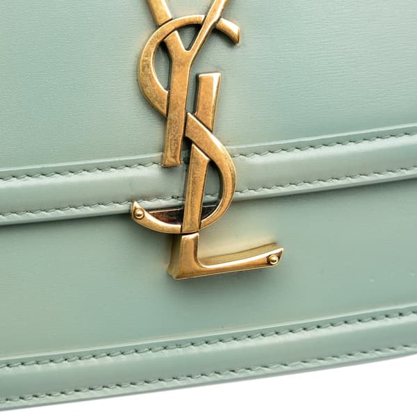 Pre-owned Saint Laurent Small Calfskin Solferino Satchel In Box Blue