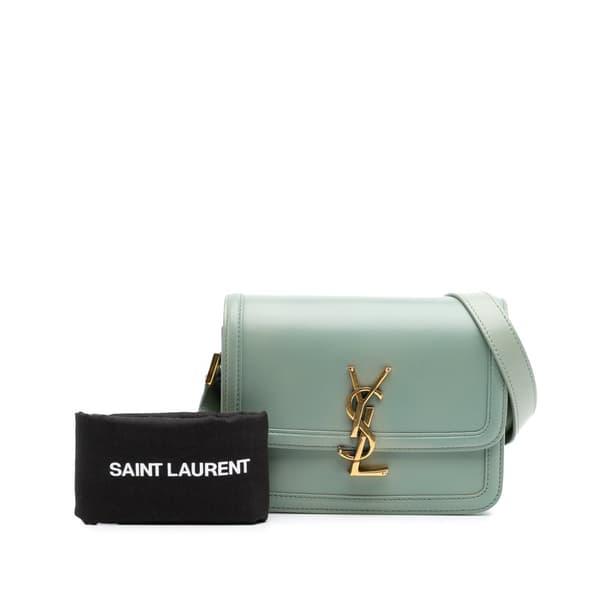 Pre-owned Saint Laurent Small Calfskin Solferino Satchel In Box Blue