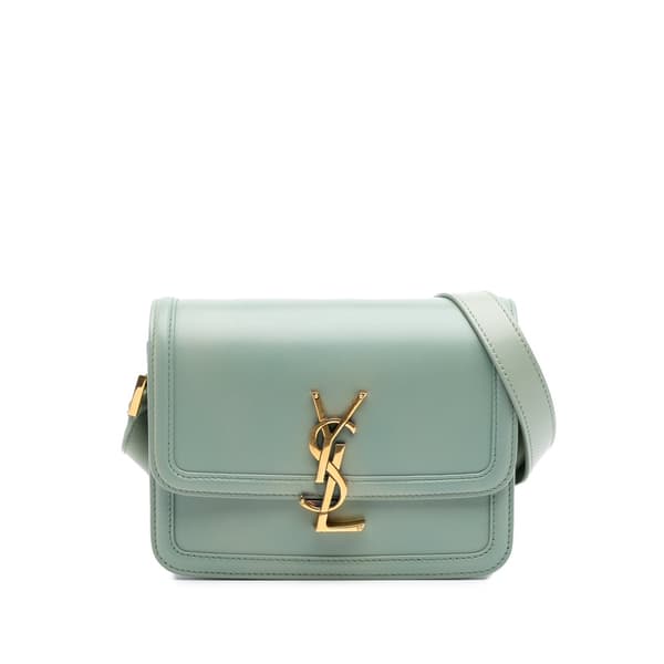 Pre-owned Saint Laurent Small Calfskin Solferino Satchel In Box Blue