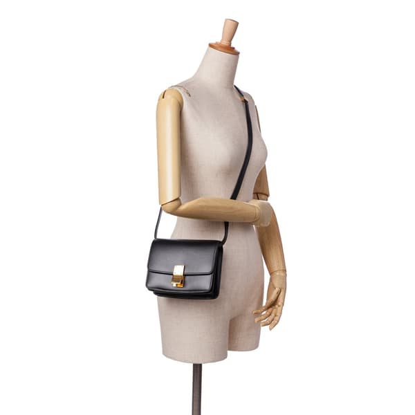 Pre-owned Celine Small Calfskin Classic Box Black