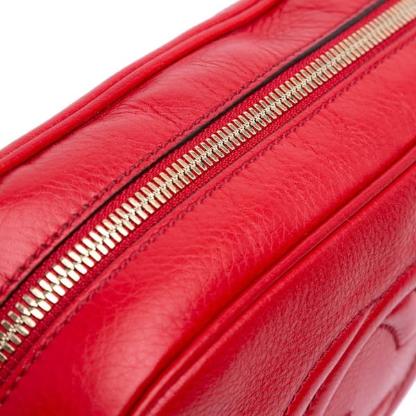 Pre-owned Gucci Leather Soho Disco Crossbody Red