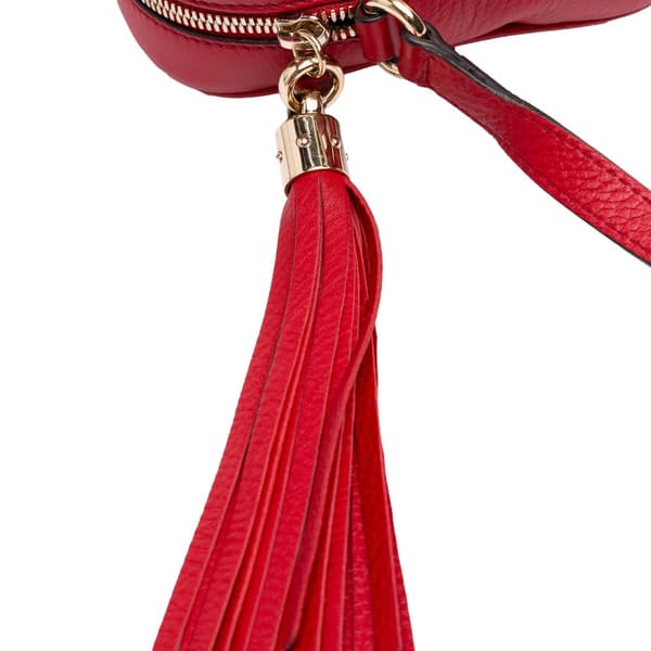 Pre-owned Gucci Leather Soho Disco Crossbody Red
