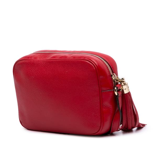 Pre-owned Gucci Leather Soho Disco Crossbody Red