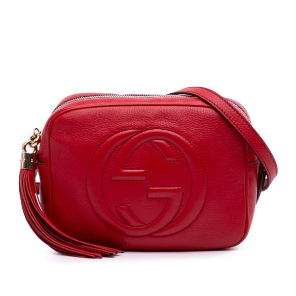 Pre-owned Gucci Leather Soho Disco Crossbody Red