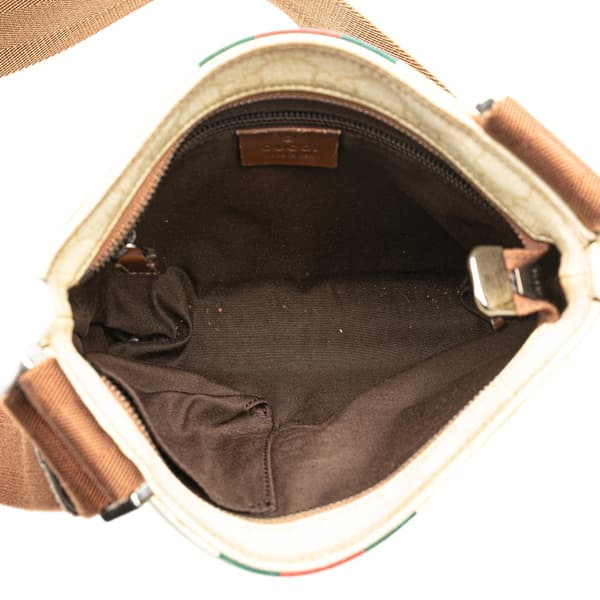 Pre-owned Gucci GG Supreme Web Crossbody Brown