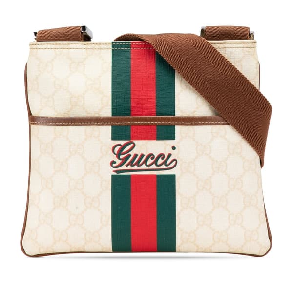 Pre-owned Gucci GG Supreme Web Crossbody Brown