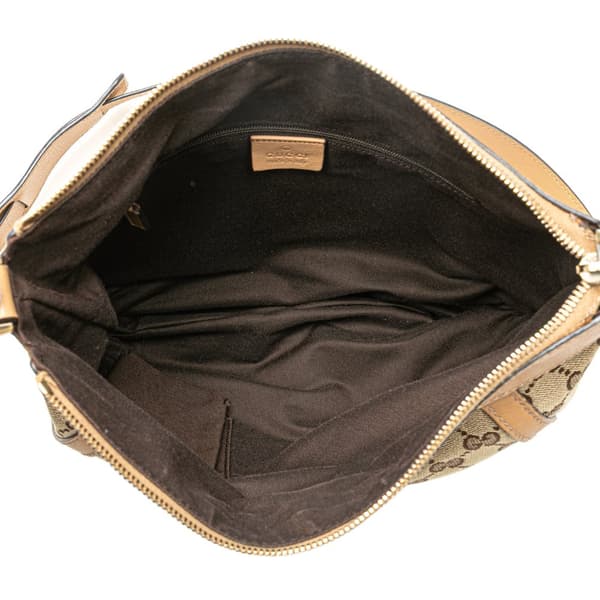 Pre-owned Gucci GG Canvas Abbey D Ring Crossbody Brown