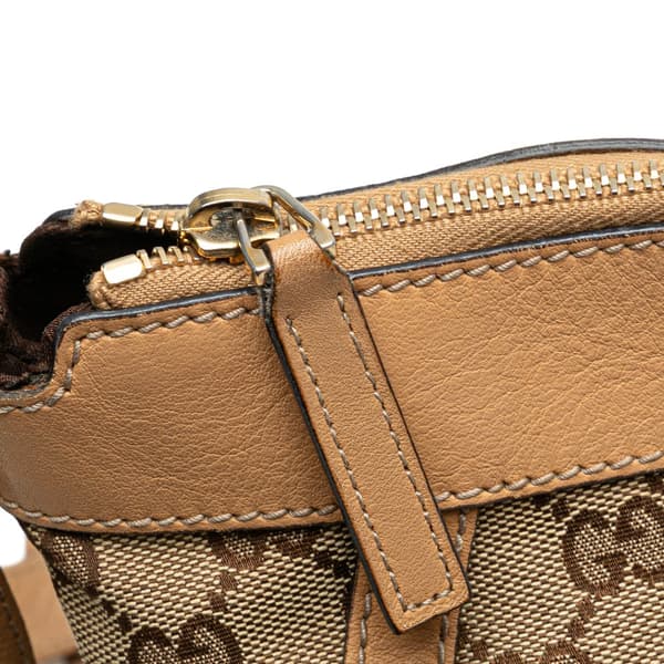 Pre-owned Gucci GG Canvas Abbey D Ring Crossbody Brown